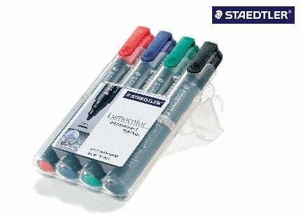 Permanentmarker Lumocolor 350 Box mit 4 Farben